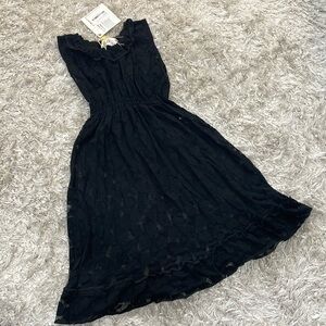 NWT Girls Black Lace Swim Coverup - Size 10